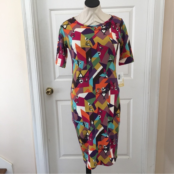 NWT LulaRoe Disney Nightmare Before Christmas Julia Dress Jack Skellington - Picture 8 of 8